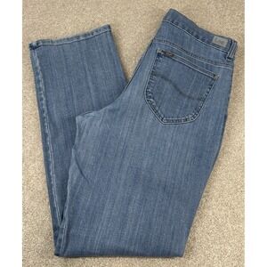 LEE Regular Fit Straight Leg Mid-Rise Women's Size 16M Blue Denim Jeans (37x32)